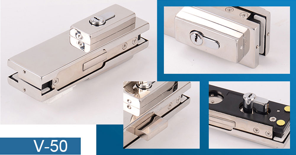 Wholesale Hydraulic Bottom Glass Door Patch Lock Fitting V-50 Wholesale Hydraulic Bottom Glass Door Patch Lock Fitting V-50